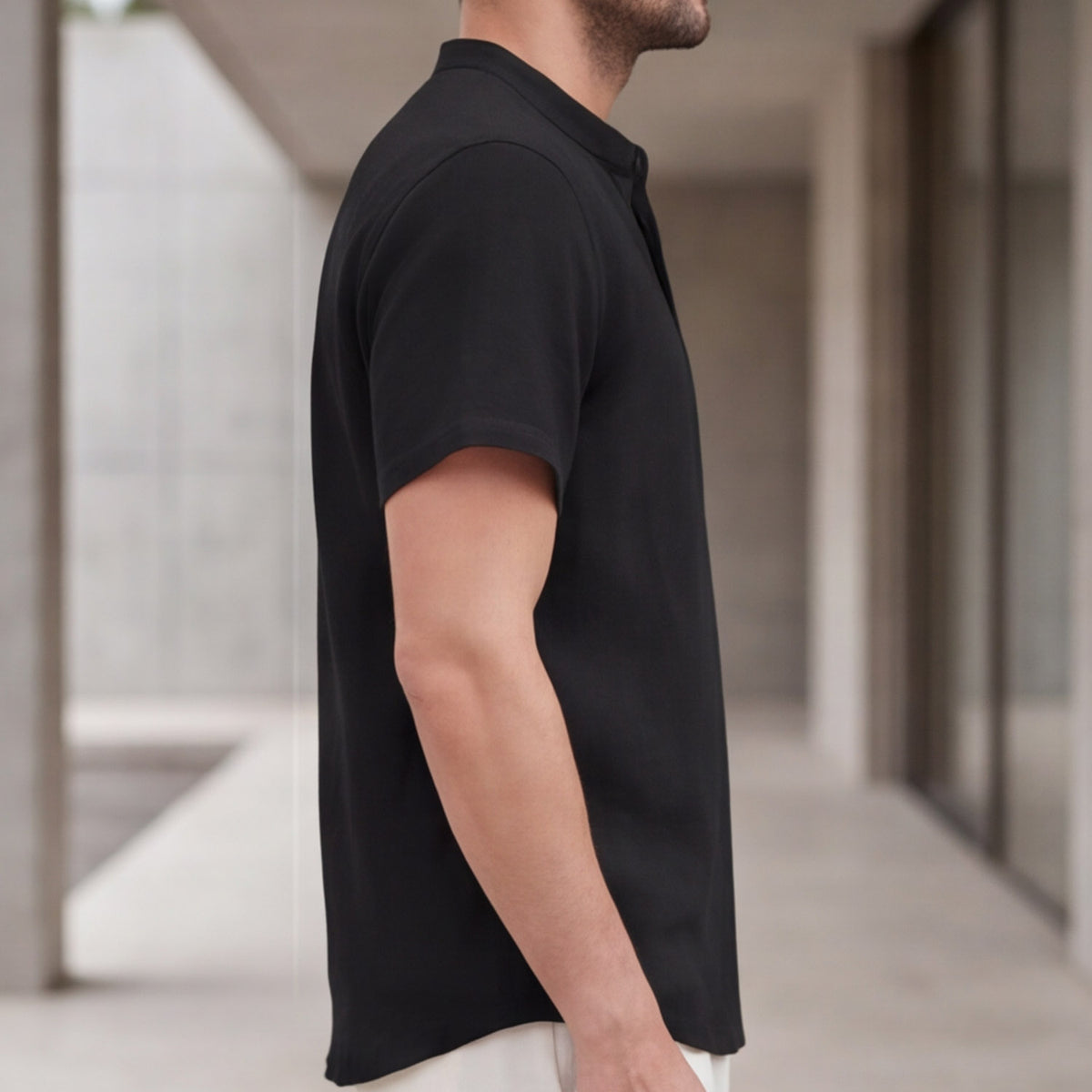 Matteo Bellini Linen Henley Shirt