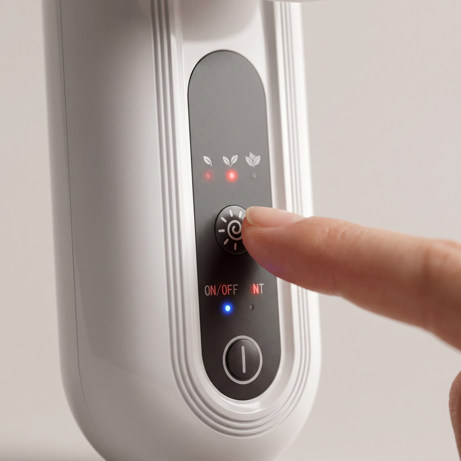 Control panel with three warmth levels