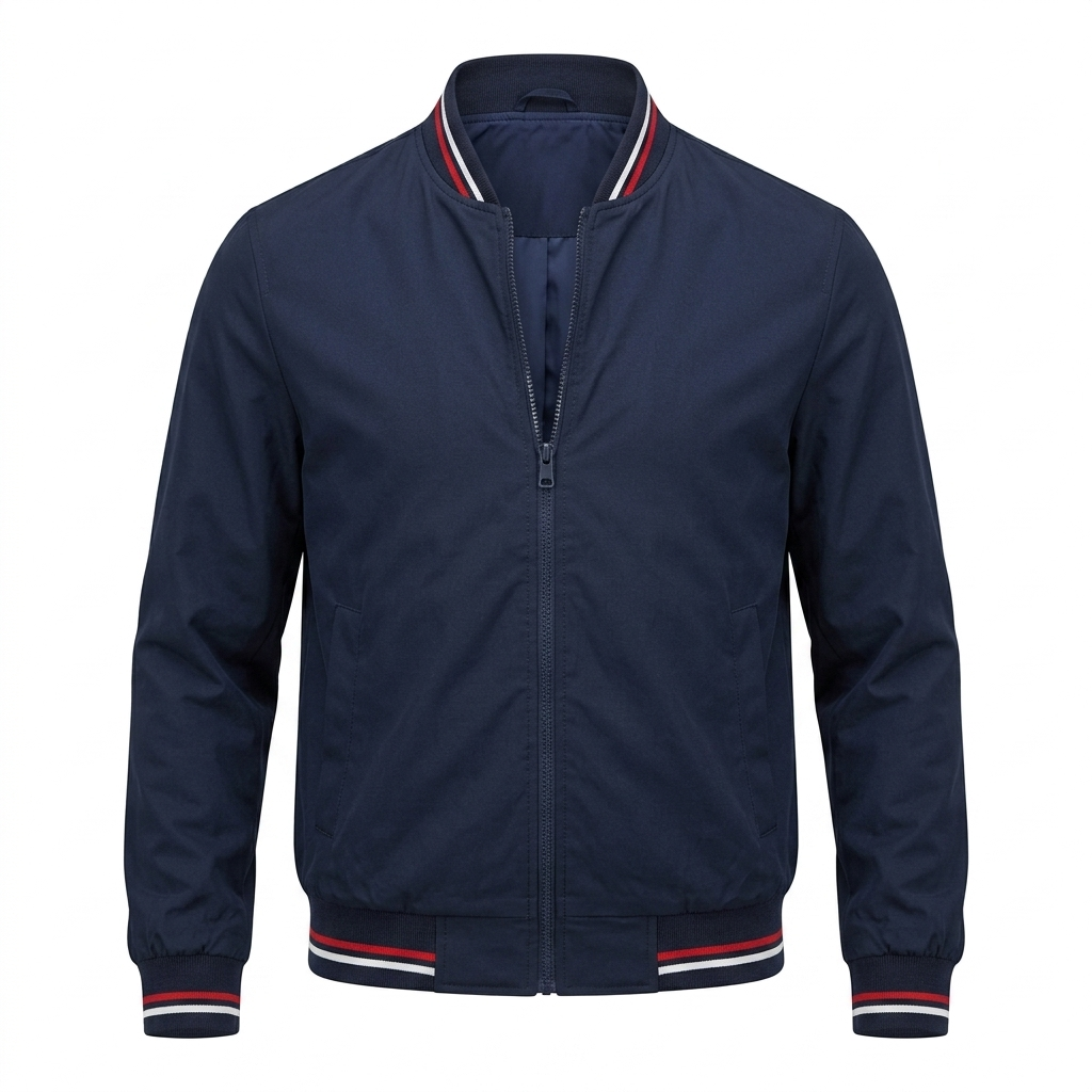 Matteo Bellini Regent Bomber Jacket - Navy Blue Striped - product only
