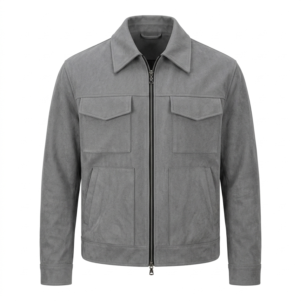 Matteo Bellini Suede Overshirt Jacket - Gray - product only