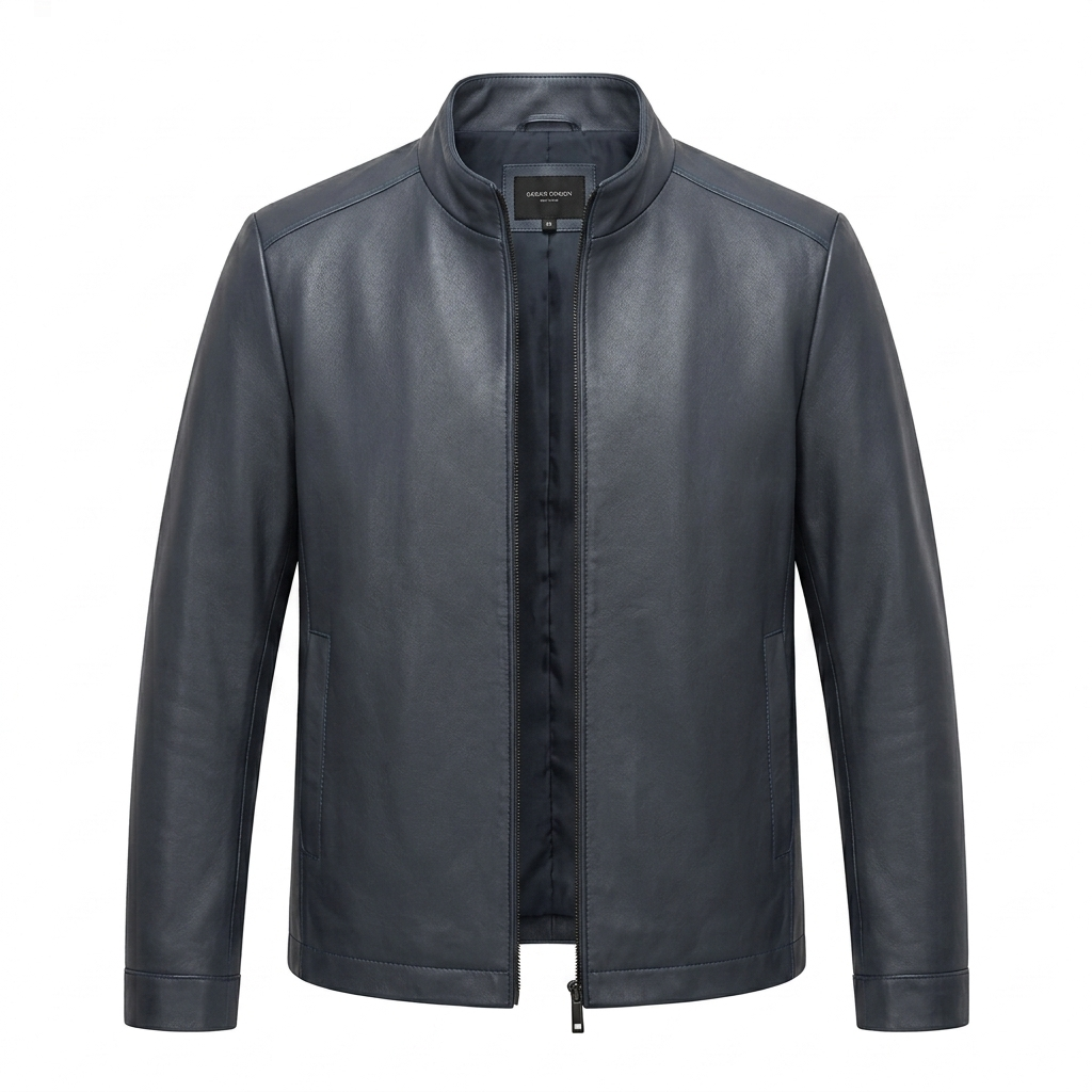 Matteo Bellini Verona Leather Jacket - Ha Blue - product only
