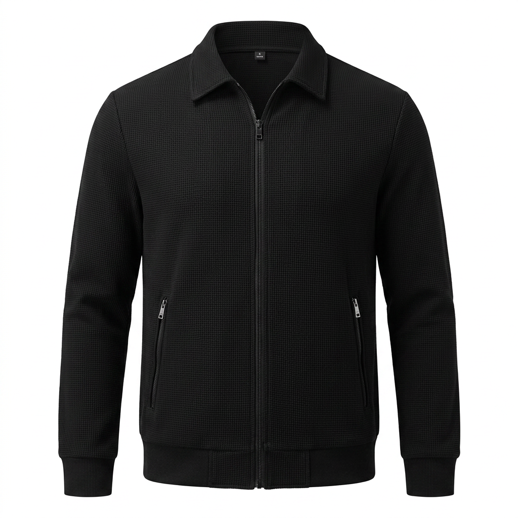 Matteo Bellini Waffle Jacket - Black - product only